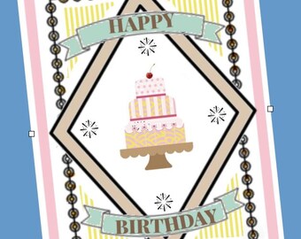 Cartolina di BUON COMPLEANNO TORTA