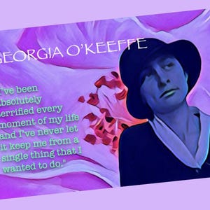 GEORGIA O'KEEFE Postkarte - Maler, Künstler- Zitat