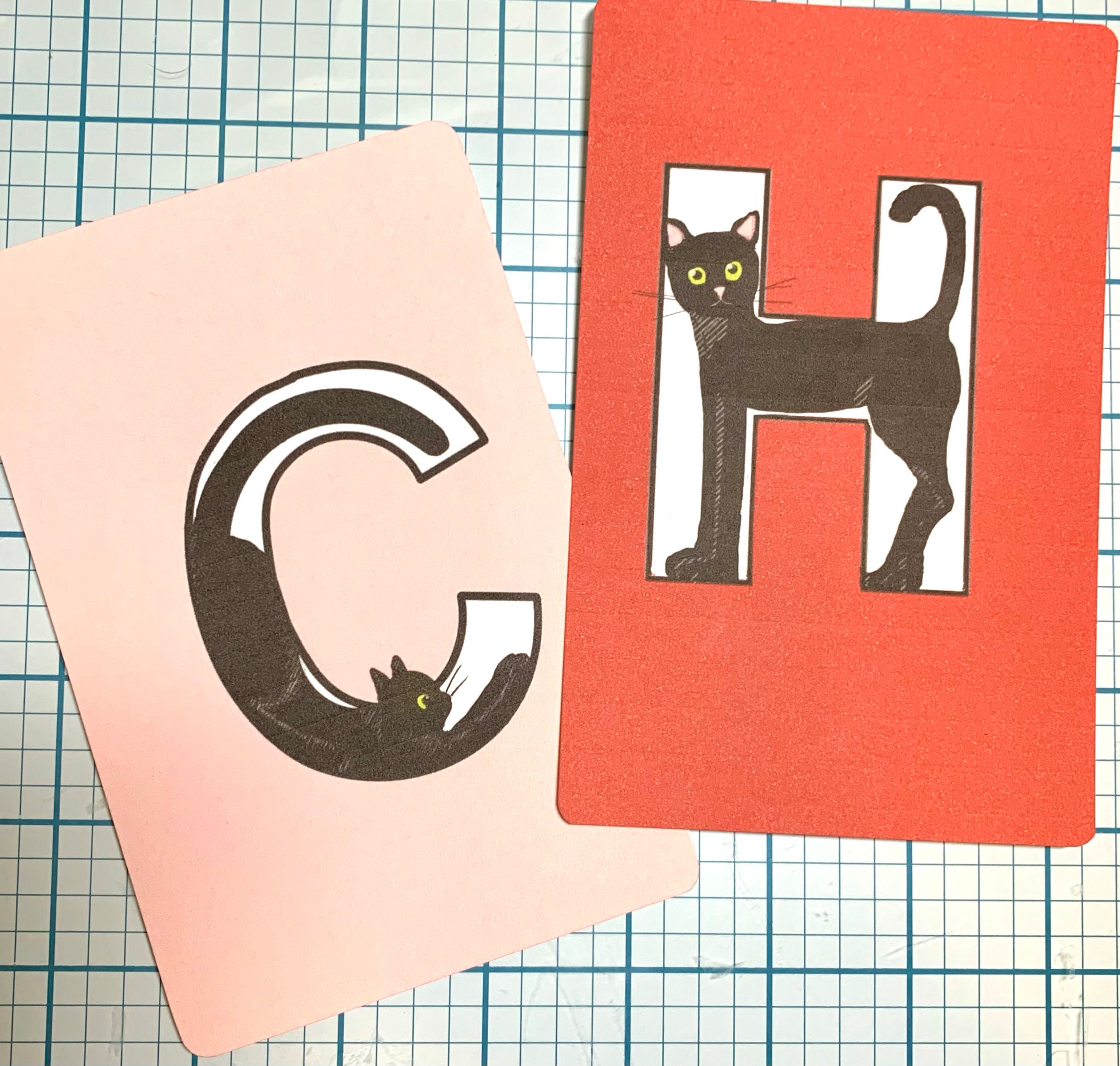 C CAT Postcard Alphabet Cat Letter - Etsy