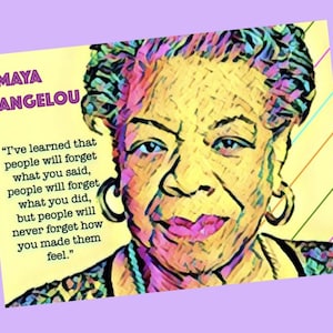 MAYA ANGELOU Cartolina - Poeta, Scrittrice - Citazione