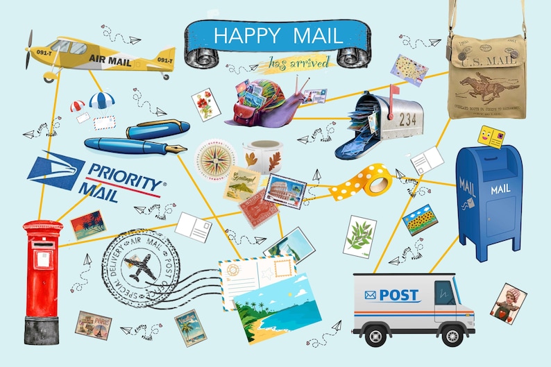 HAPPY MAIL Has ARRIVED! - Postcard - Snail Mail - Etsy