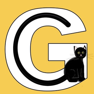 G CAT Carte Postale Alphabet Chat Lettre