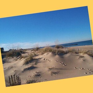 Carte postale SABLE, PLAGE, EMPREINTES DE PAS