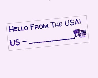 Postcrossing ID Stamp for USA - Clear (cling) Stamp - Rubber Stamps - Postcard - Snail Mail