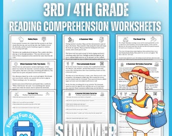 Summer Reading Comprehension Worksheets for 4th grade Reading Comprehension Worksheets 4th Grade Writing Worksheets Writing Prompt 3rd Grade