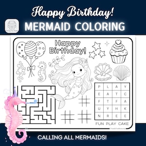 Mermaid Party Favors Mermaid Invitations Mermaid Party Decorations Mermaid Coloring Pages Little Mermaid Birthday Party Favors Mermaid Gift