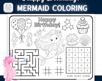 Mermaid Party Favors Mermaid Invitations Mermaid Party Decorations Mermaid Coloring Pages Little Mermaid Birthday Party Favors Mermaid Gift