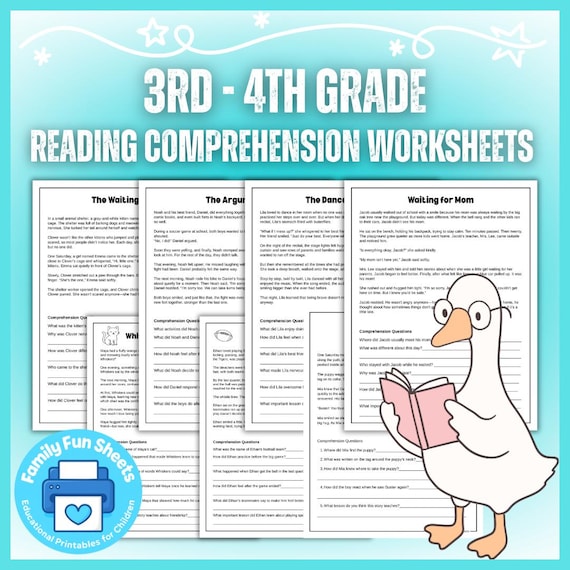 3rd Grade Reading Comprehension Passages for 4th grade 3rd grade Reading Comprehension Worksheets Reading Worksheets for 3rd and 4th