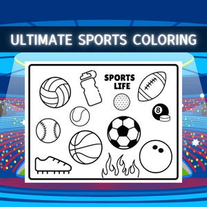 Ultimate Sports Coloring Book Basketball Baseball Hockey Football Tennis Volleyball Disc Golf Soccer Bowling Sports Coloring Pages