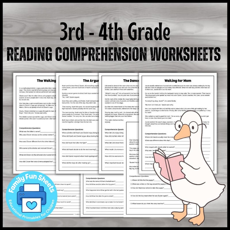 4 Grade Math Worksheets Etsy