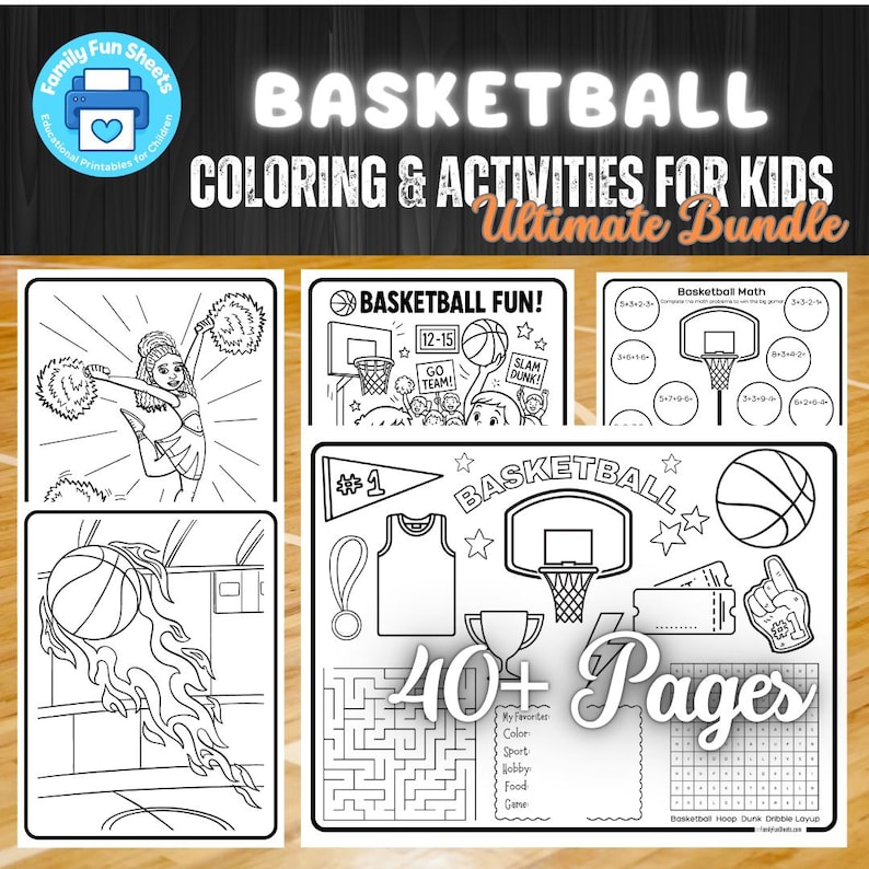 Basketball Paper Worksheet Basketball Coloring Pages Basketball Activities for Kids Basketball ...