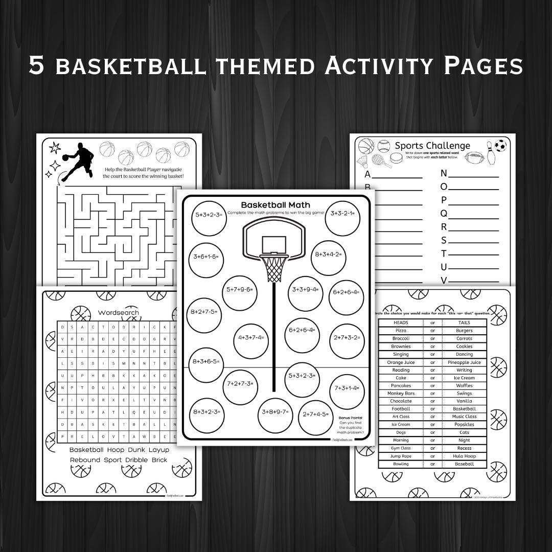 Basketball Paper Worksheet Basketball Coloring Pages Basketball Activities for Kids Basketball ...