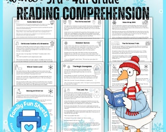 3rd Grade Winter Reading Comprehension Passages for 4th grade 3rd grade Reading Comprehension Worksheets Reading Worksheets for 3rd and 4th