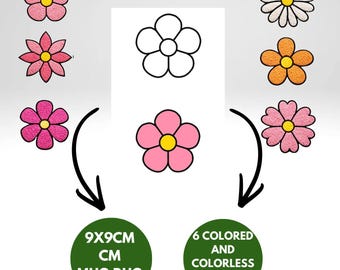 Punch Needle Flower Pattern Bundle – 6 Daisy PDF Templates (Instant Download)