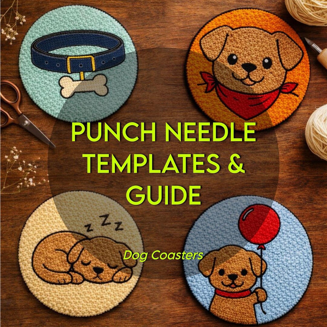 16 Dog Punch Needle Patterns + Tutorial PDF – Beginner Friendly ...