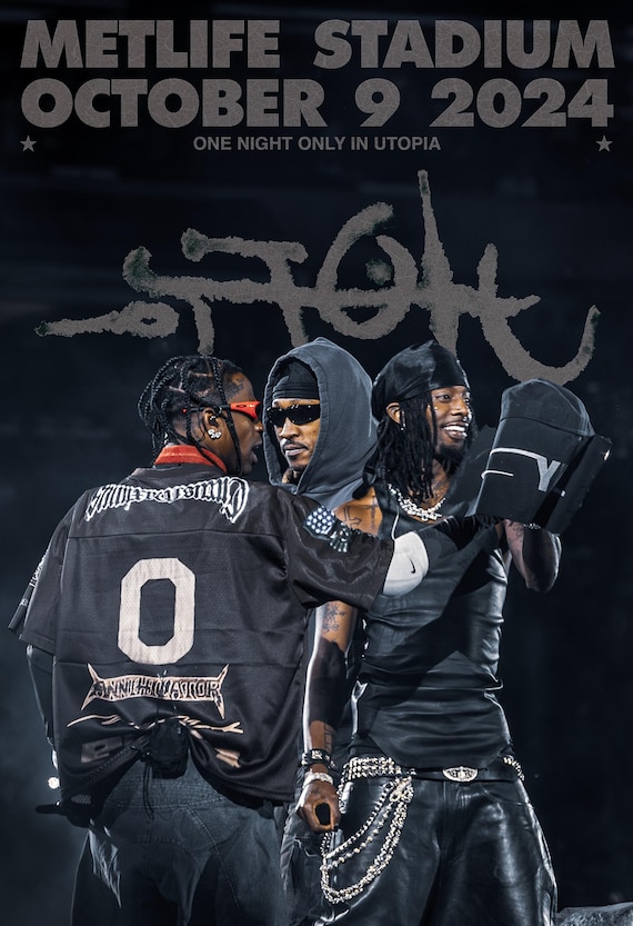 Travis Scott, Playboi Carti & Future Utopia Metlife Poster