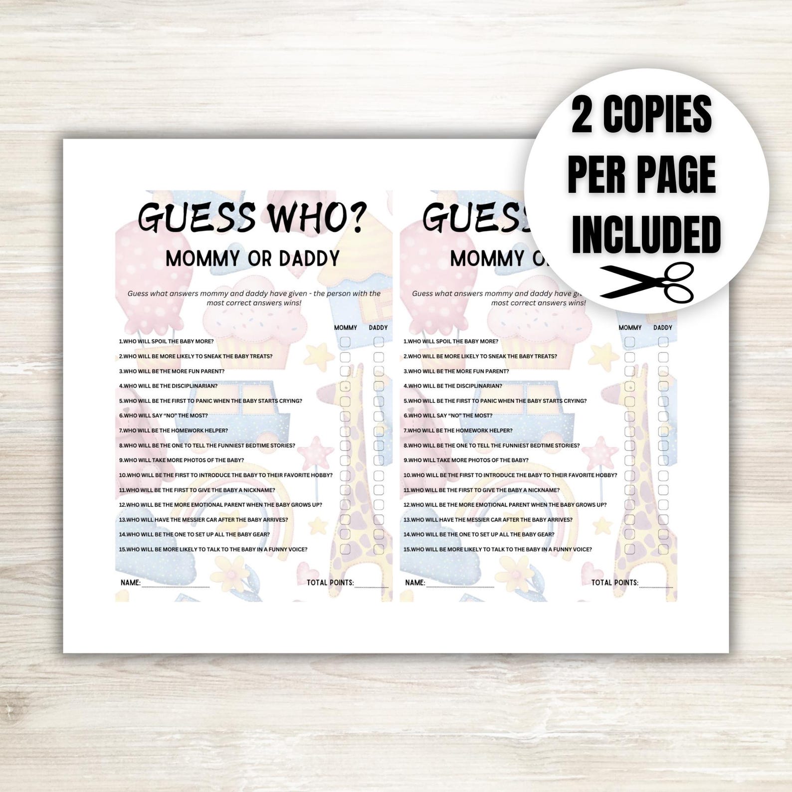 Party Mummy Or Daddy - Gioco Per Baby Shower A Tema Orsacchiotto, 40 Giocatori, Prodotto In UK