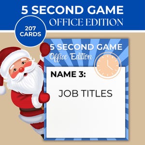 Christmas Office 5 Second Game: Quick Think Trivia (PDF Download), Christmas Office Game
