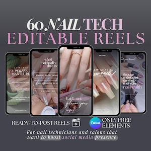 Peut inclure: Quatre écrans de téléphone présentant différents conseils et images pour le soin des ongles. Le premier écran donne des conseils pour une manucure parfaite. Le deuxième écran montre trois produits pour la santé des ongles. Le troisième écran montre une main en train de se faire faire une manucure. Le quatrième écran donne un conseil sur la façon dont les manucures régulières peuvent aider à maintenir la santé des ongles.
