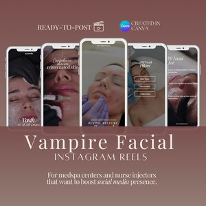 PRP Vampire Facial Reels: Instagram Content for Canva (Digital Download)