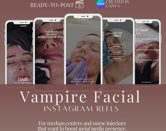 PRP Vampire Facial Reels: Instagram Content for Canva (Digital Download)
