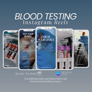 Blood Testing Reels: Medical Clinic Social Media Templates (Digital Download)