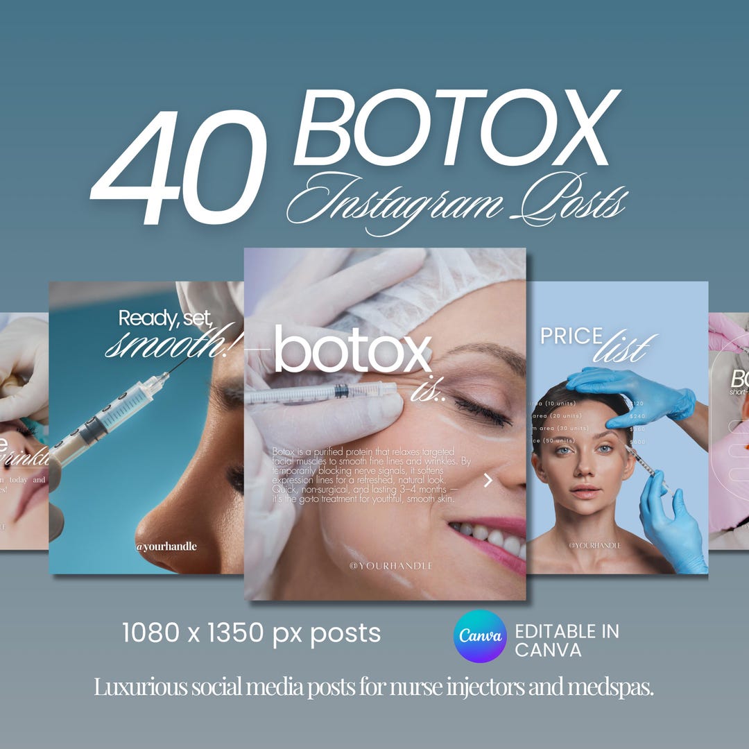 Botox Instagram Posts: Nurse Injector Social Media Templates (canva) - Etsy
