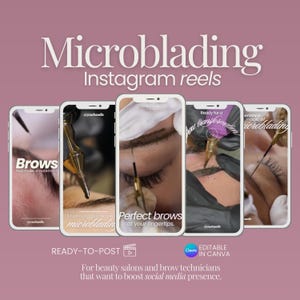 Microblading Instagram Reels: Brow PMU Social Media Templates (Digitaler Download)