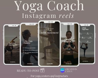 Yoga Coach Reels: Social Media Content for Canva (Digital Download)