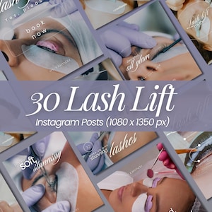 Lash Lift Instagram Posts: Lash Tech Social Media Templates (Digitaler Download)