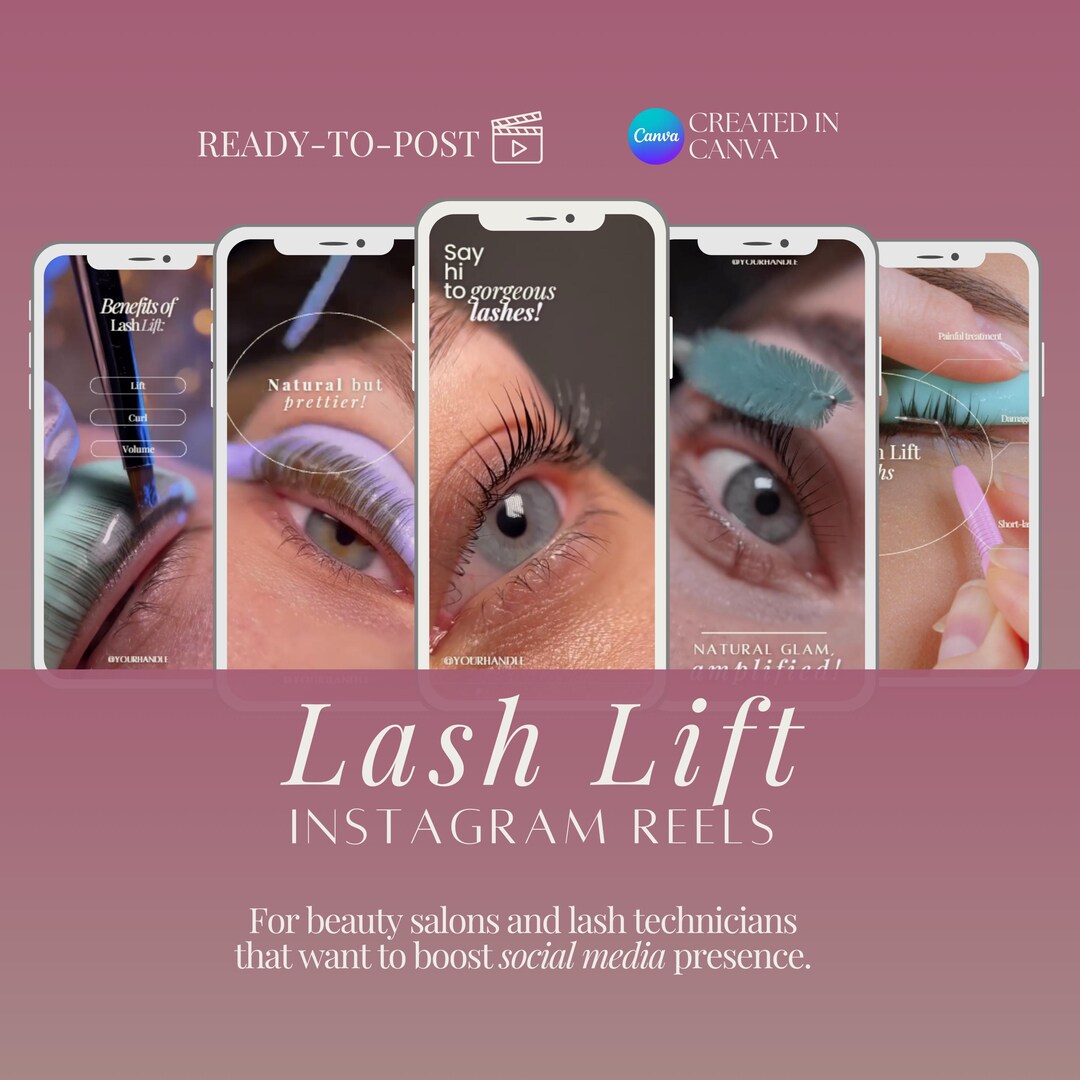 Lash Lift Reel Templates: Lash Artist Social Media Videos (digital ...