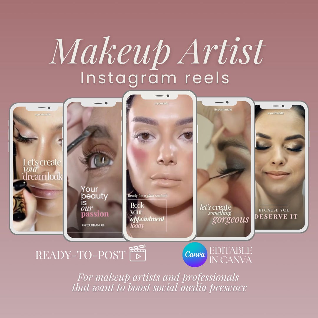 Makeup Artist Reels: MUA Social Media Templates (digital Download) - Etsy