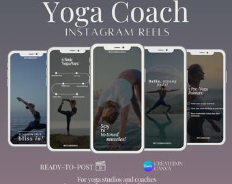 Yoga Coach Reel Templates: Instagram Content for Canva (Digital Download)