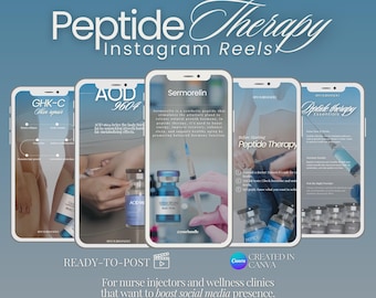 Peptide Therapy Reels: Social Media Video Templates (Canva)