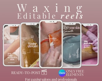 Reels de redes sociales para depilación con cera: Plantillas de Canva para salones de belleza
