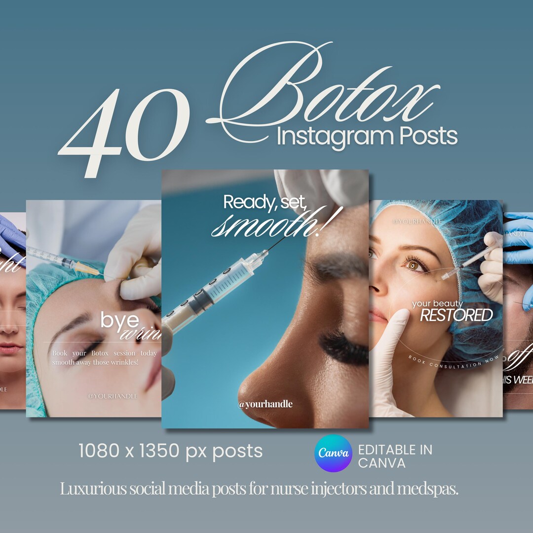 Botox Instagram Posts: Medspa Social Media Templates (canva) - Etsy