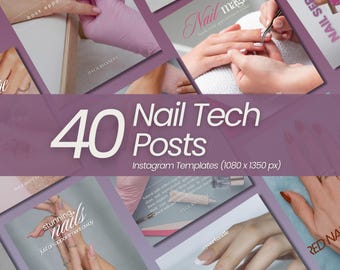 Nail Artist Instagram Posts: Manicure Social Media Templates (Canva)