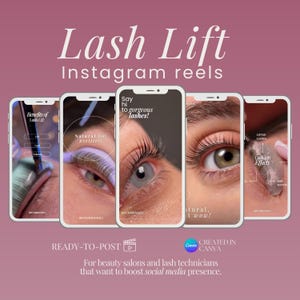 Lash Lift Reel Templates: Lash Lamination Social Media Videos (Digital Download)