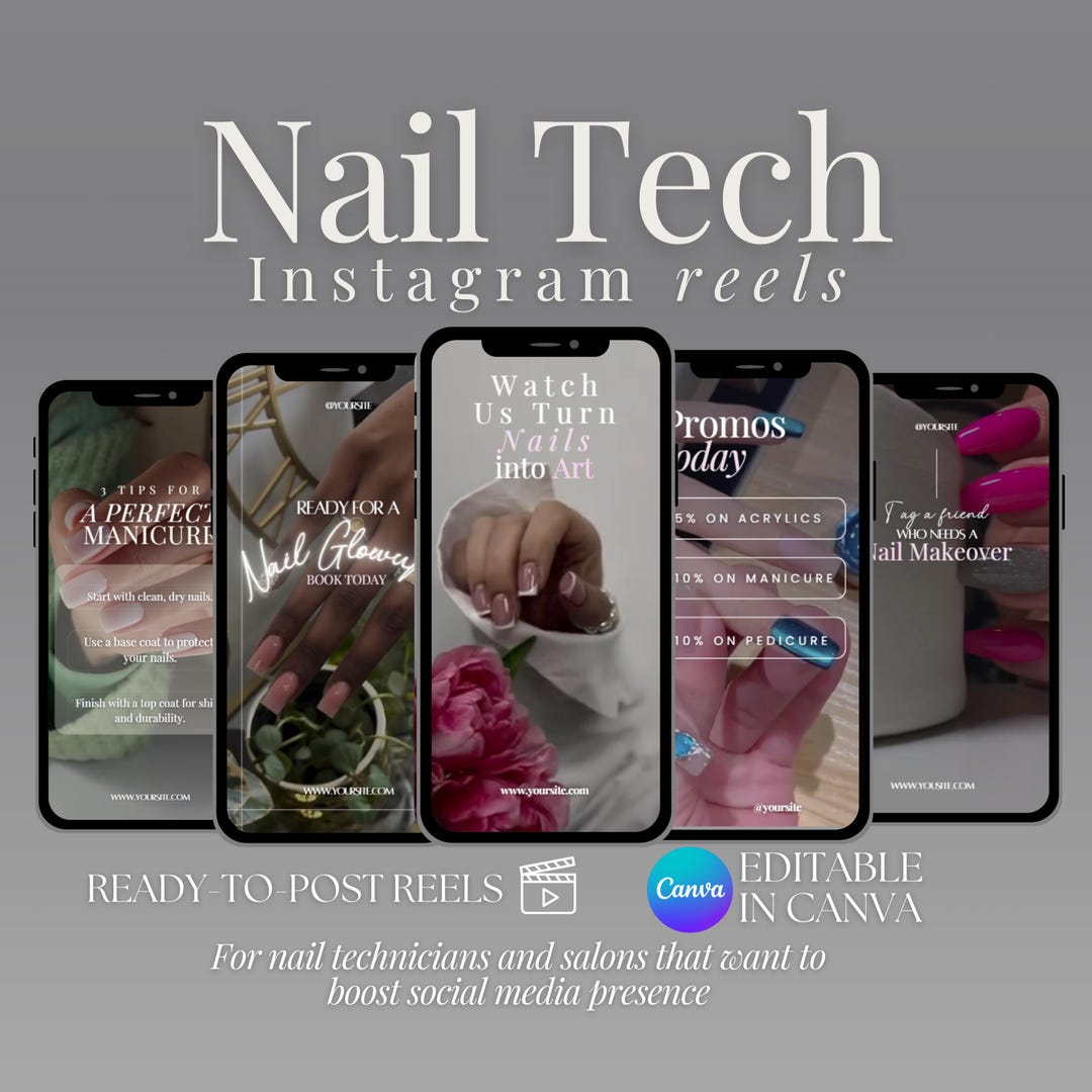 Nail Tech Instagram Reels: Nail Artist Social Media Templates (digital Download) - Etsy