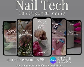 Nail Tech Instagram-rollen: socialmediasjablonen voor nagelkunstenaars (digitale download)