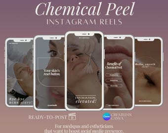 Chemical Peel Reels: Social Media Content for Canva (Digital Download)
