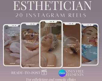Esthetician Reels: Innehåll för sociala medier för Canva (digital nedladdning)
