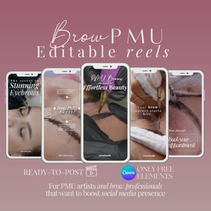 Brow PMU Instagram Reels: Microblading Social Media Templates (Digital Download)