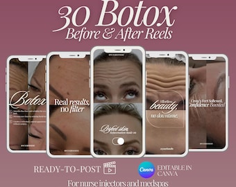 Botox Before & After Reels: Social Media Content for Canva (Digital Download)