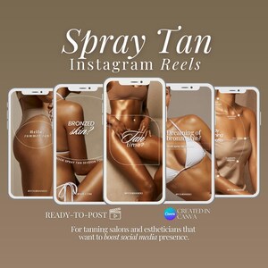 Vídeos de bronceado con spray: Plantillas para redes sociales de artistas del bronceado (Descarga digital)