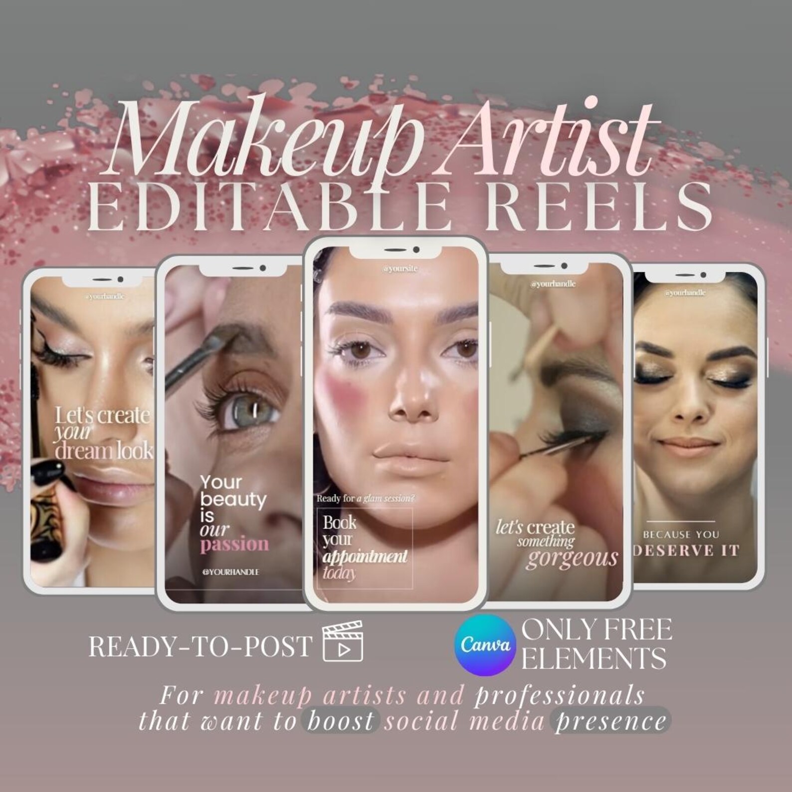 Makeup Artist Instagram Story Templates | Luxury MUA Reel Ideas ...