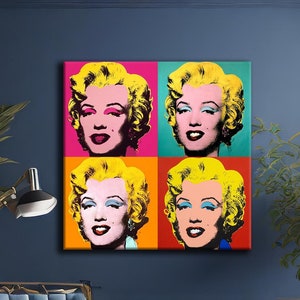 Famous Marilyn Monroe Andy Warhol Canvas Wall Art, Wall Pictures For Living Room Marilyn Monroe Modern Pop Art Home Decorative Canvas Print