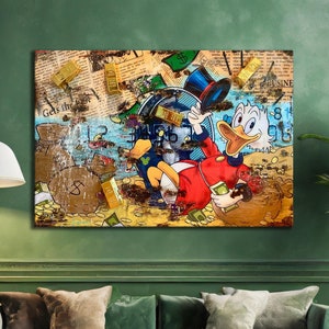 5 pezzi Dagobert Duck, Supereroe McDuck Pop Art, Scrooge McDuck Pop Art Canvas Wall Art, Poster McDuck,