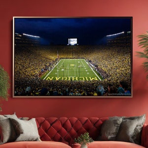 Michigan Stadium Canvas Wall Art | University of Michigan Poster or Ready-to-Hang Canvas for Home & Office Decor | Wolverines Fan Gift