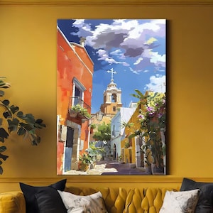 Puerto Rico  Original Oil Painting of Old San Juan on Framed Canvas - Perfect Puerto Rico Gift - Puerto Rican art - Framed Canvas Art